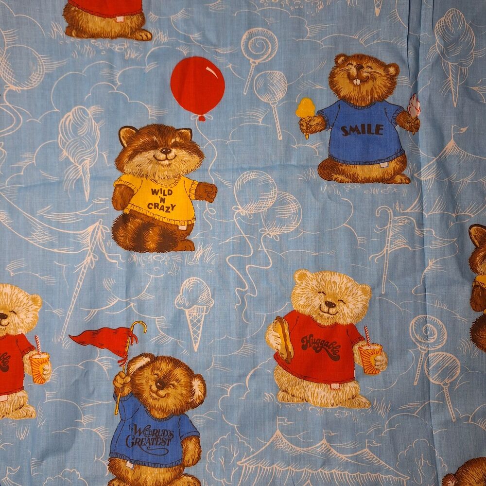 Adorable Vintage Fabric from 1980 Hallmark Cards, OOP Cotton blend 44x88